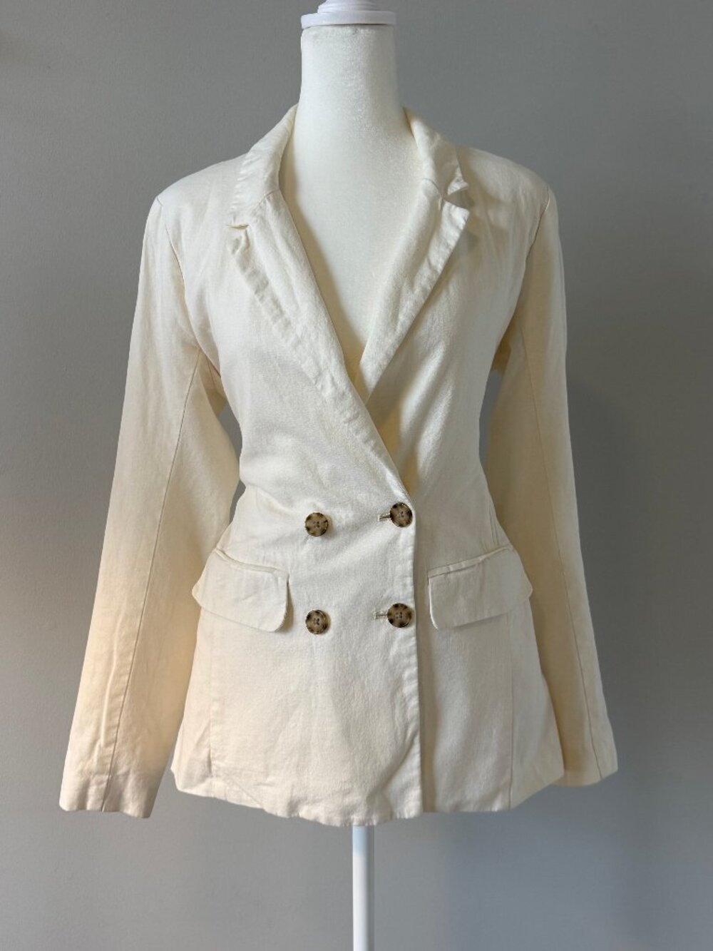 Abercrombie & Fitch Cream Button-Up Blazer